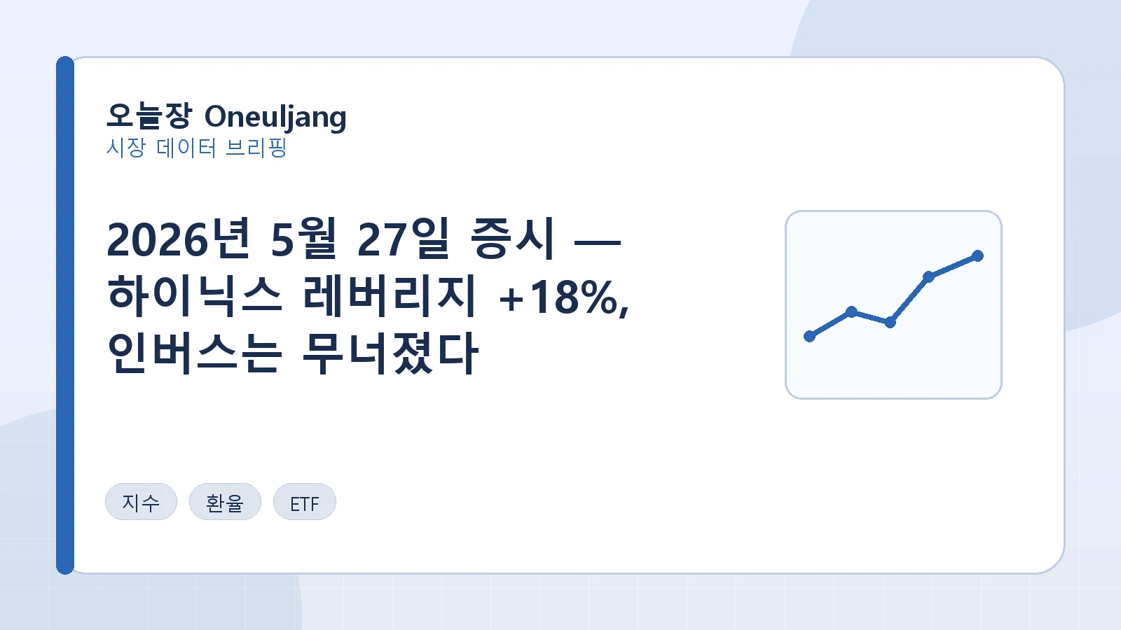 2026년 5월 27일 증시 — 하이닉스 레버리지 +18%, 인버스는 무너졌다