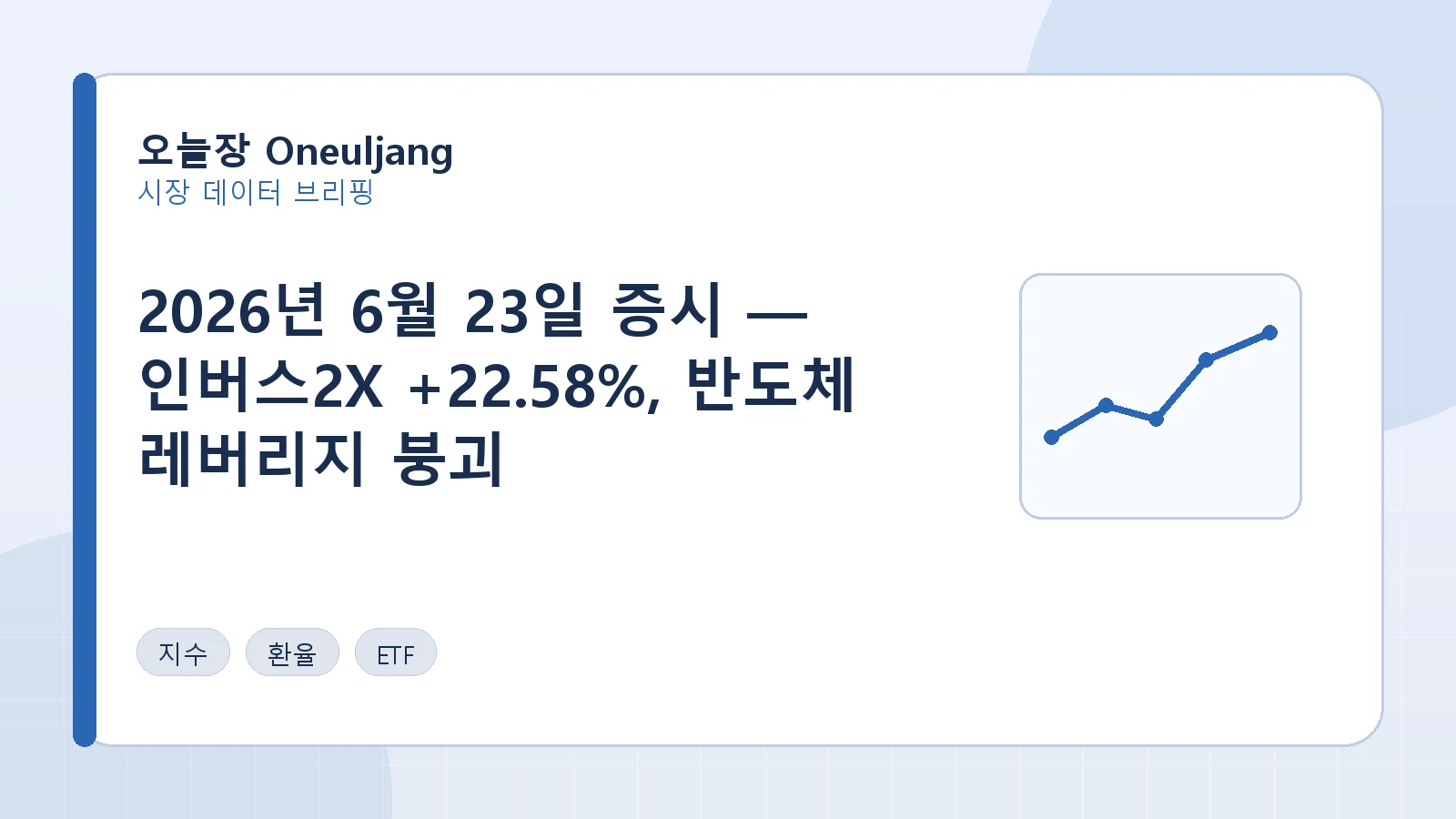 2026년 6월 23일 증시 — 인버스2X +22.58%, 반도체 레버리지 붕괴