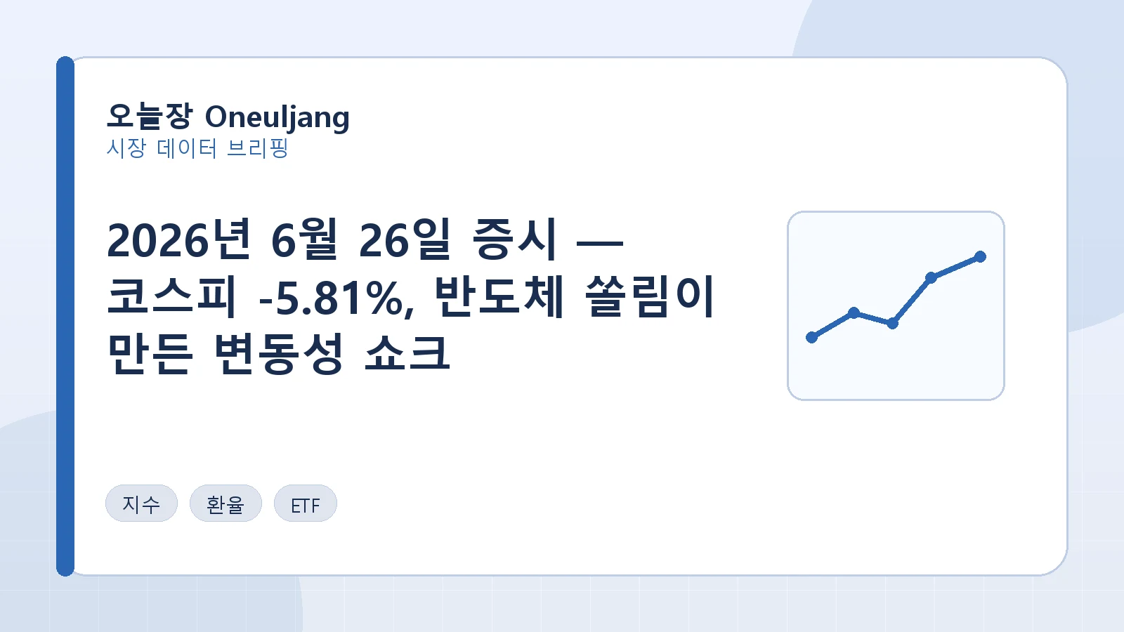 2026년 6월 26일 증시 — 코스피 -5.81%, 반도체 쏠림과 변동성 확대