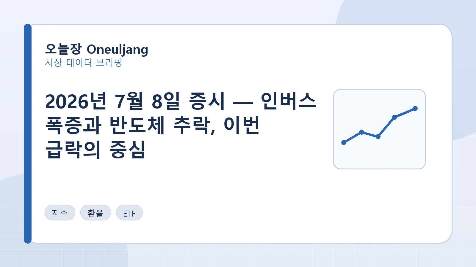 2026년 7월 8일 증시 — 인버스 폭증과 반도체 추락, 이번 급락의 중심