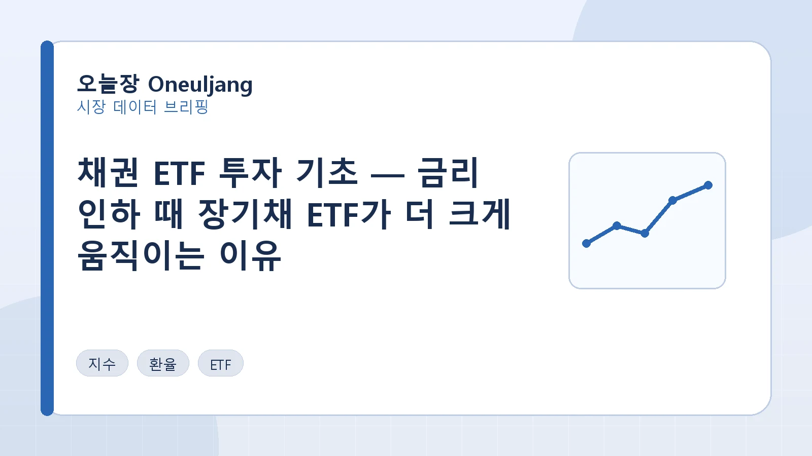 채권 ETF 투자 기초 — 금리 인하 때 장기채 ETF가 더 크게 움직이는 이유